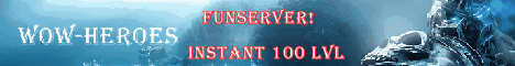 WoW-Heroes 1-100 LVL Funserver Banner